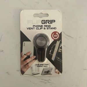 FlipGrip 3-in-1 Phone Ring Holder, Vent Clip & Stand – 360° Rotation – NEW